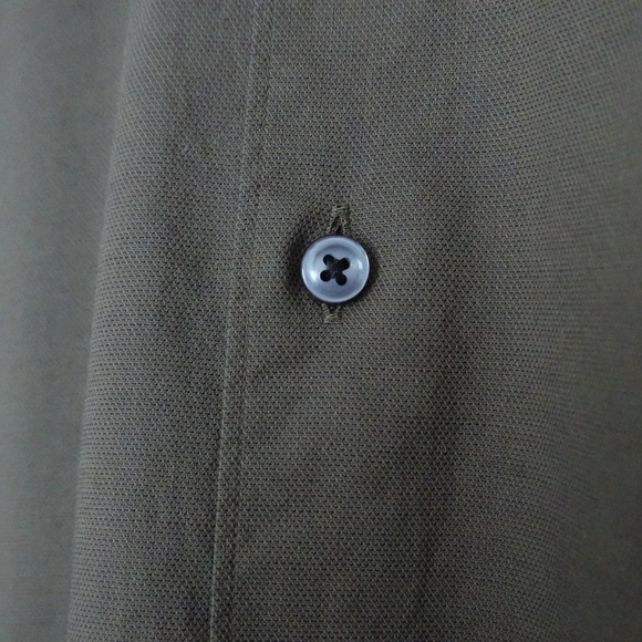 New HUGO BOSS men 100% Cotton Khaki long sleeve shirt size M slim fit - Picture 4 of 8